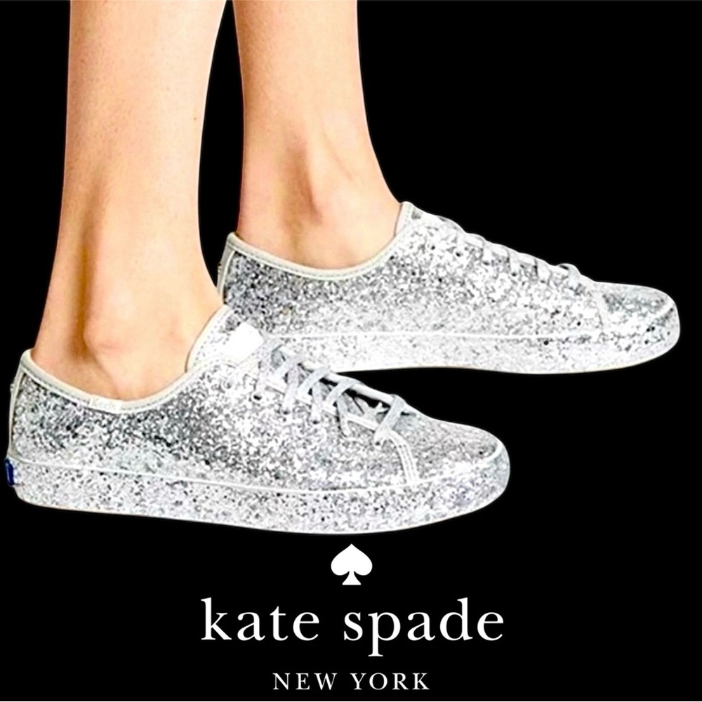 kate spade Keds Silver Glitter Kicks - Picture 1 of 12
